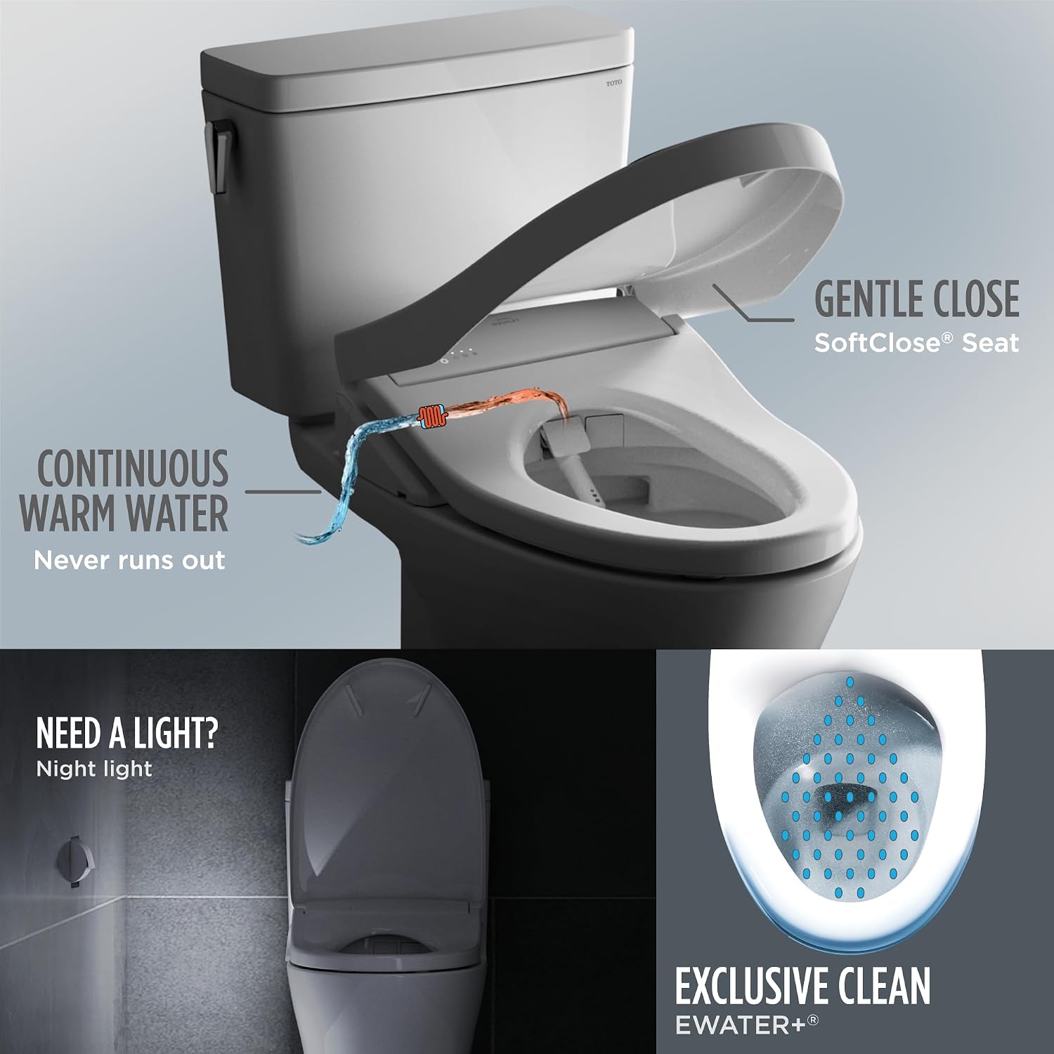 TOTO® WASHLET® S7 Electronic Bidet Toilet Seat with EWATER+® Bowl and Wand Cleaning, Contemporary Lid, Elongated, Sedona Beige - SW4726#12
