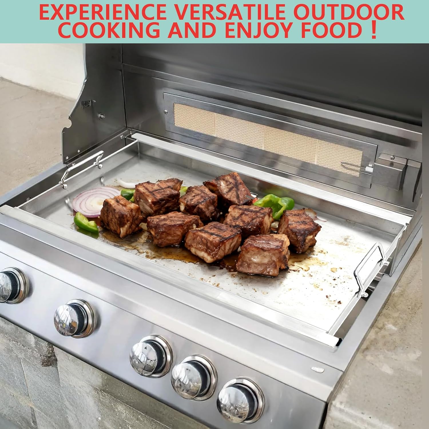 Full Size Griddle Insert for Blaze Grill 4/5 Burner Gas Grill Accessories,Flat Top Griddle Plate Replacement for BLZ-4LTE BLZ-5 Summerset Sizzler 32' & 40', RCS RJC32A, 29''L x 17.9''W Stainless Steel