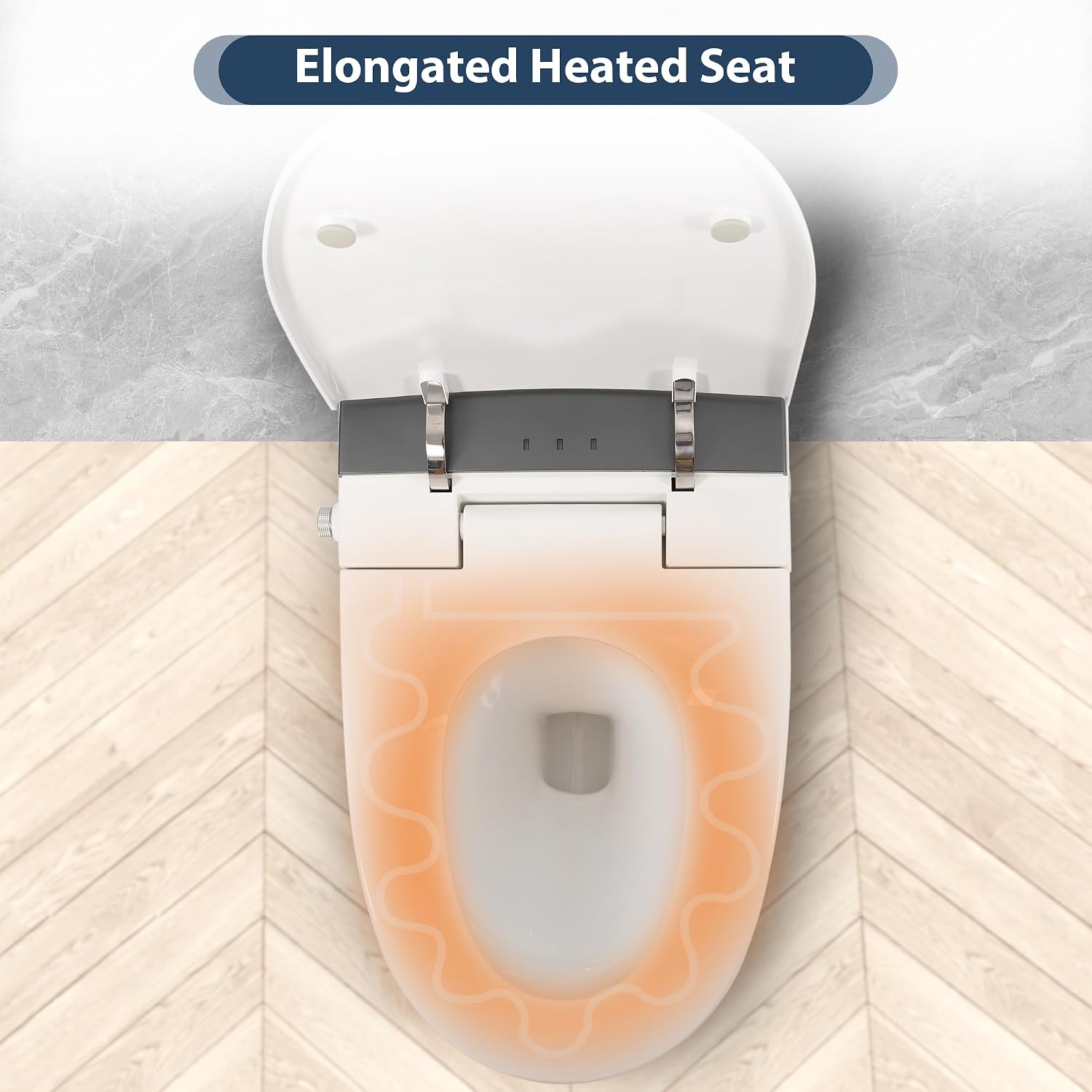 Heated Seat Smart Toilet without Bidet, One Piece Tankless Toilet with Auto and Foot Sensor Flush, Night Light, Power Outage Flushing, Soft Close Cover