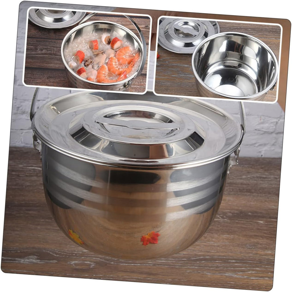 Camping Pot Blue Stove Top Kettle Stock Pot with Cover Stew Pot Skillet with Lid Braiser Pan with Lid Camping Cooking Supply Outdoor Hanging Basin Child Stainless St Pot