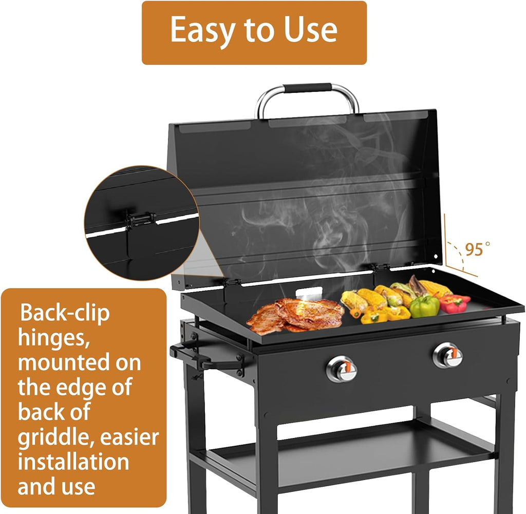 Universal Hinged Lid with Handle for Blackstone and Other 28 Inch Griddles, Griddle Accessories Hard Cover Hood for Blackstone 28 Inch Griddle 1517, 1853, 1885, 1839, 1856, 1924, 1983, 2094 and Other