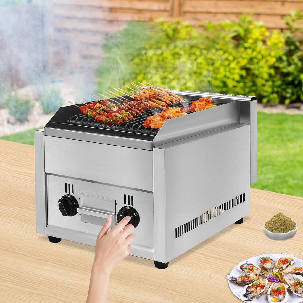 Gas BBQ Grill Outdoor Cooking Stainless Steel Propane Grills Cabinet Style Garden Barbecue Grill Kitchen Grill Durable Flat Top Grill BBQ, Liquefied Petroleum Gas Grill, 21.65 * 14.76 * 14.96 in