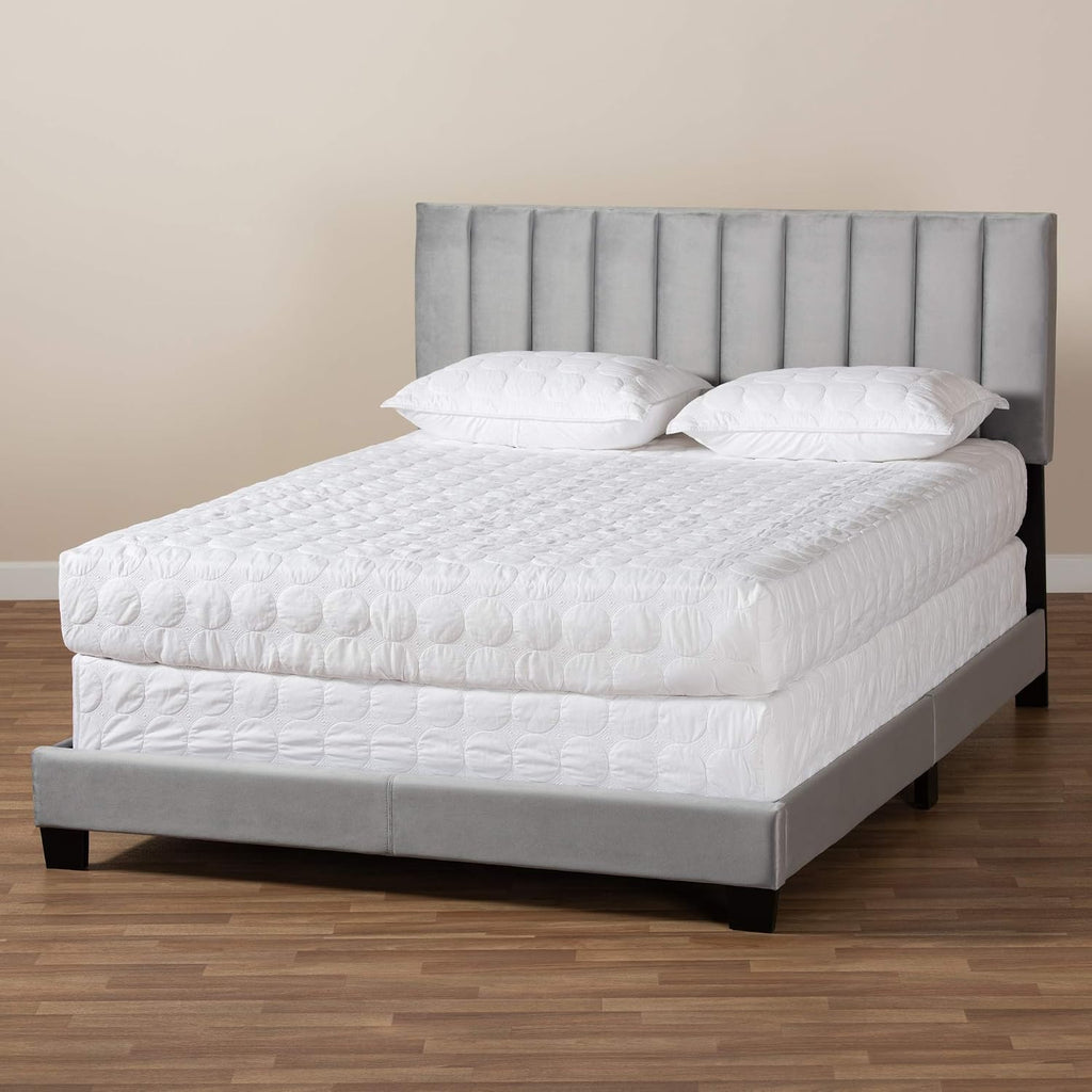Baxton Studio Beds (Box Spring Required), Full, Grey/Black