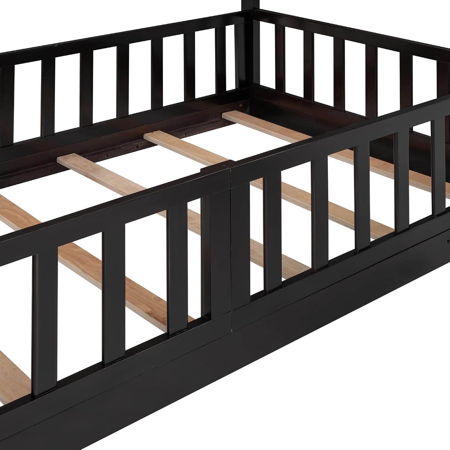 Bellemave Kids Bunk Beds with Slide, Twin Over Twin Bunk Beds with Ladder for Boys Girls, 3 Assembly Methods, Espresso