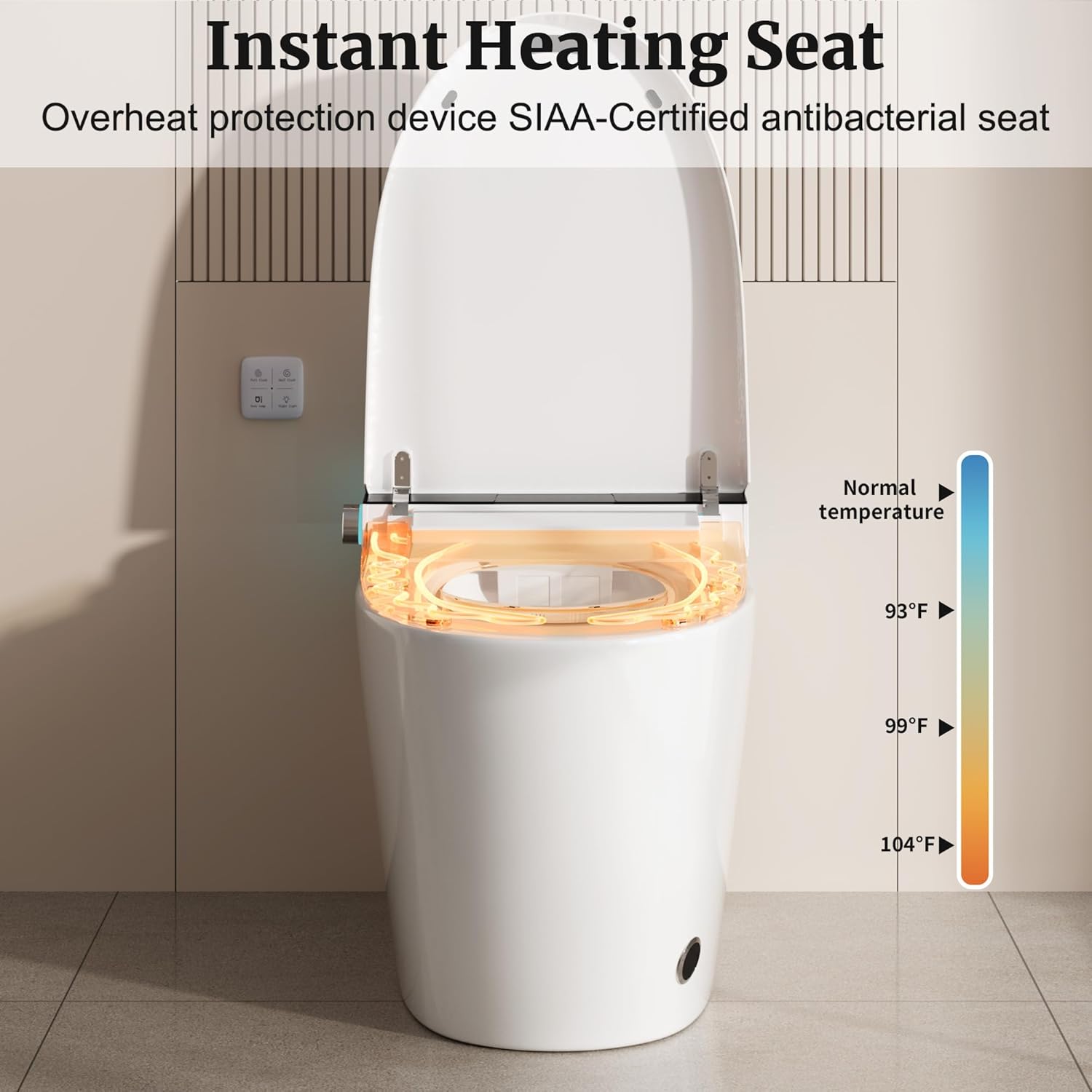 Smart Toilet with Elongated Heated Seat, Foot Sensor, Dual Auto Flush, One Piece Toilet for Bathroom, Electric Tankless Toilets with Night Light, LED Display & 1000g MaP Flush, 0.8/1.2 GPF