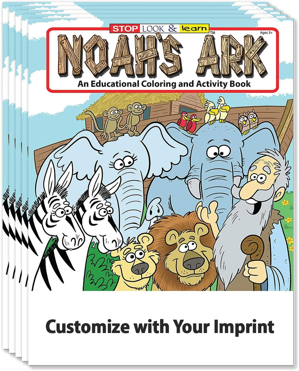 ZOCO – Noah's Ark – Custom Coloring Books for Kids (250 Bulk Pack, Without Crayons) – Christian Religious Activity Books for Sunday School, VBS, CCD, Church Crafts and Events