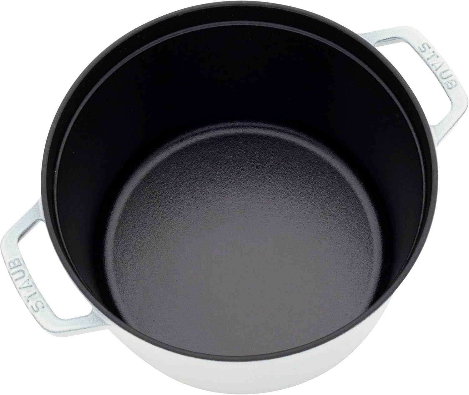 Staub Cast Iron 7-qt Round Cocotte - White Truffle