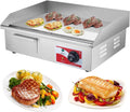 Commercial Electric Griddle Flat Top Grill Hot Plate BBQ Temperature Control Electric Countertop Griddle Non-Stick Chrome-Plated Restaurant Teppanyaki Grill for BBQ Grill Party,21.5in