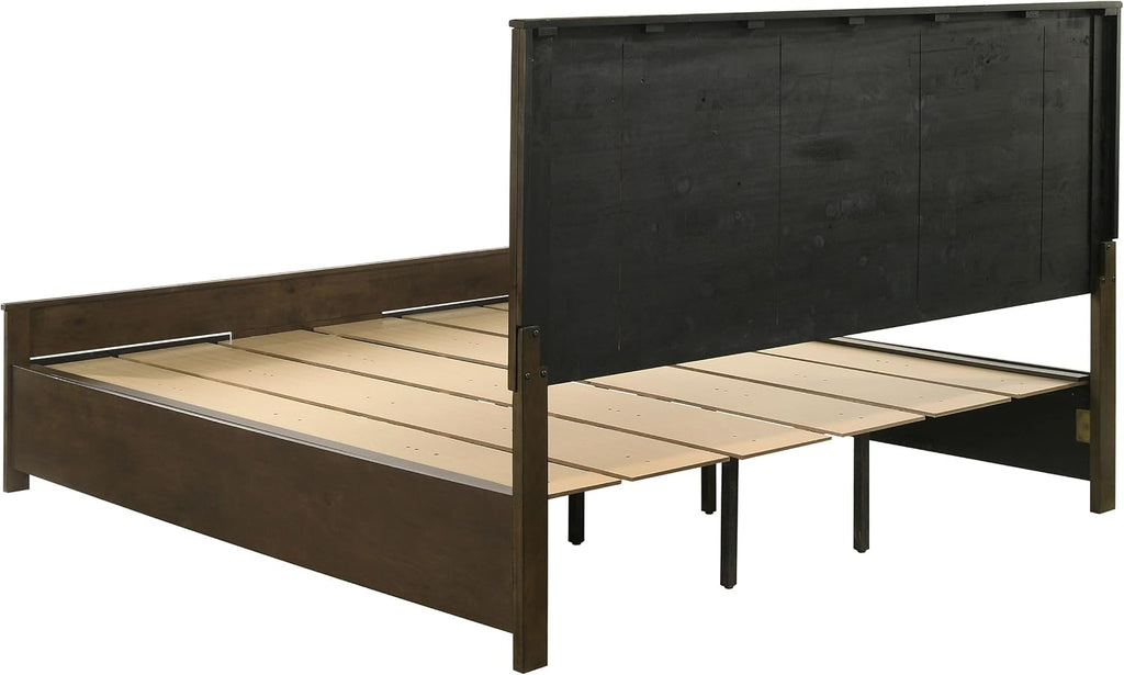 Coaster Home Furnishings Woodmont Farmhouse 4-Piece Bedroom Set California King Size Storage Panel Bed Frame 54-inch Headboard Rustic Golden Brown 222631KW-S4