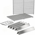 QuliMetal 304 Stainless Steel 7524 Grill Grates & 7621 Flavorizer Bars, 65505 Heat Deflectors for Weber Genesis 300 Series with Front Control Knob, Replacement for Genesis E310 S310 E/S320 E/S330