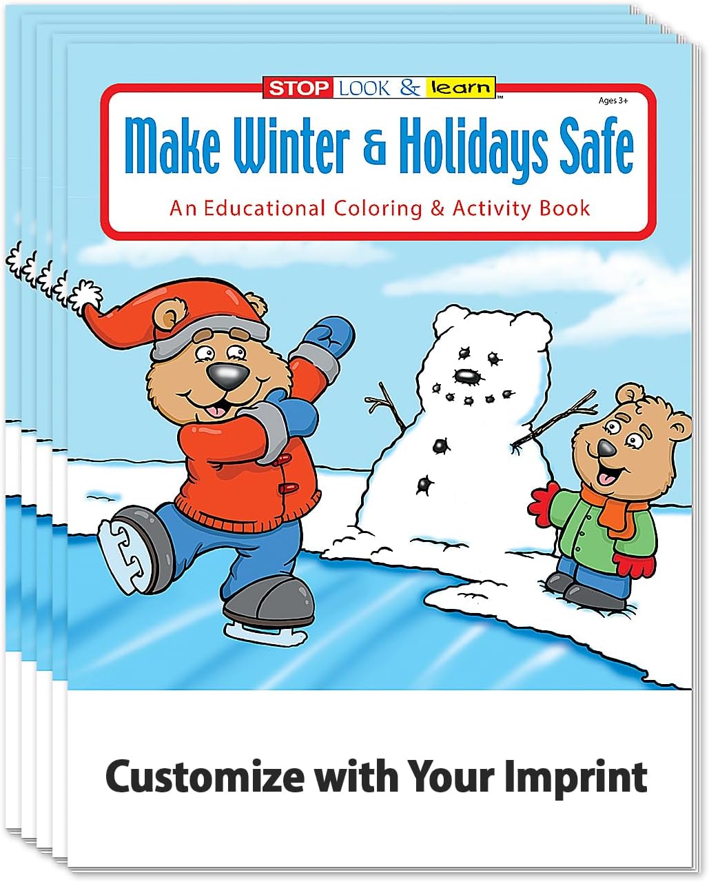 ZOCO – Make Winters & Holidays Safe - Custom Coloring Books (250 Bulk Pack, Without Crayons) – Holiday Activity Books for Kids, Stocking Stuffers, Xmas Party Favors, Sunday School, Made in USA