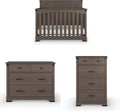 Child Craft Redmond Full Panel Crib, Dresser and Chest Nursery Set, 3-Piece, Includes 4-in-1 Convertible Crib, Dresser and Chest, Grows with Your Baby (Dapper Gray)