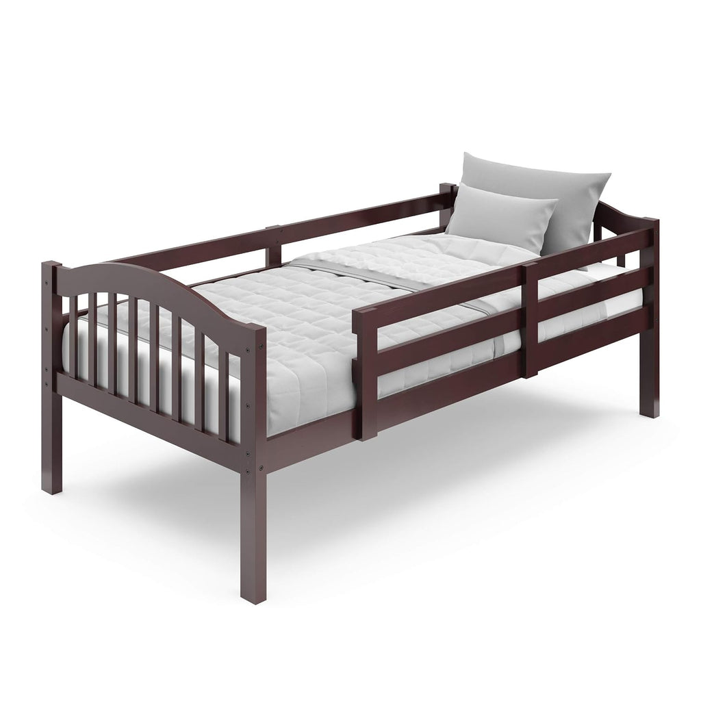 Storkcraft Long Horn Twin-Over-Twin Bunk Bed (Espresso) - GREENGUARD Gold Certified, Converts to Two Twin Beds, Wood Bunk Bed for Kids Bedroom