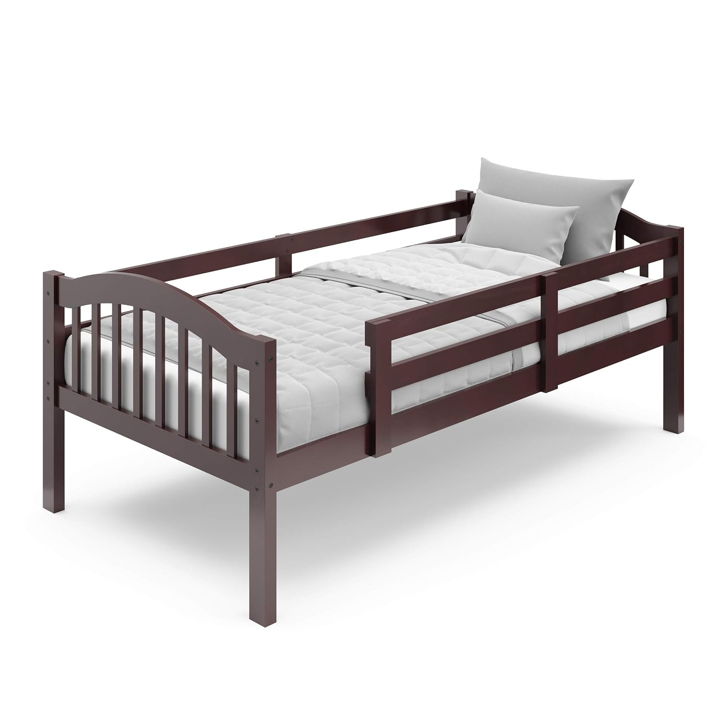 Storkcraft Long Horn Twin-Over-Twin Bunk Bed (Espresso) - GREENGUARD Gold Certified, Converts to Two Twin Beds, Wood Bunk Bed for Kids Bedroom