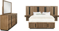 Coaster Home Furnishings Terrace Transitional 5-Piece Bedroom Set Queen Size Wall Panel Storage Bed Frame 58-inch Headboard Ash Brown 224900Q-S5P