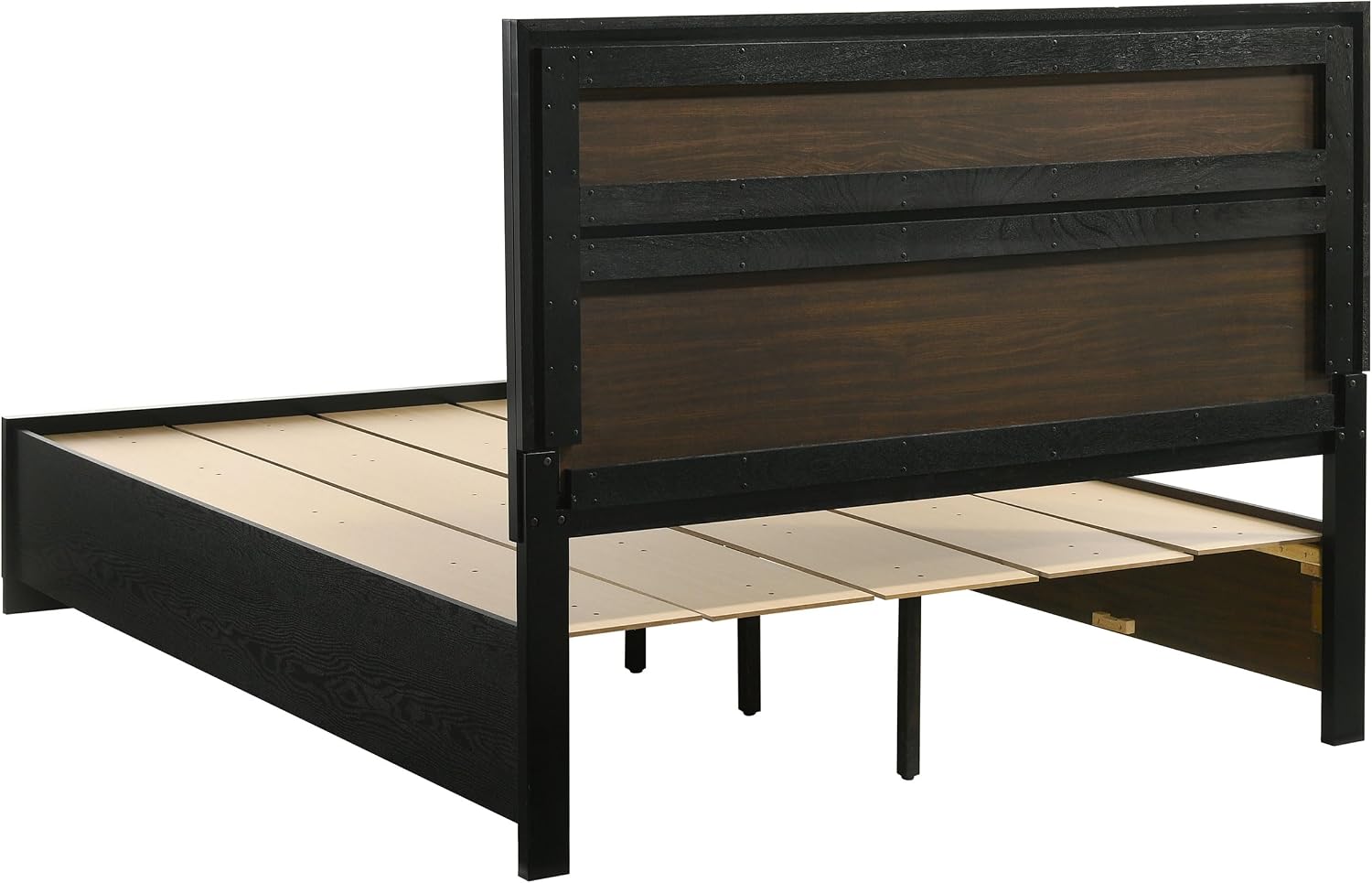 Coaster Home Furnishings Miranda Contemporary 5-Piece Bedroom Set Queen Size Storage Panel Bed Frame 50-inch Headboard Black 206361Q-S5