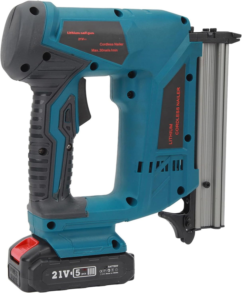 Lithium Batterypowered Nailer, Reduces Batterypowered Brad Nailer for Woodworking (US Plug 100‑220V)