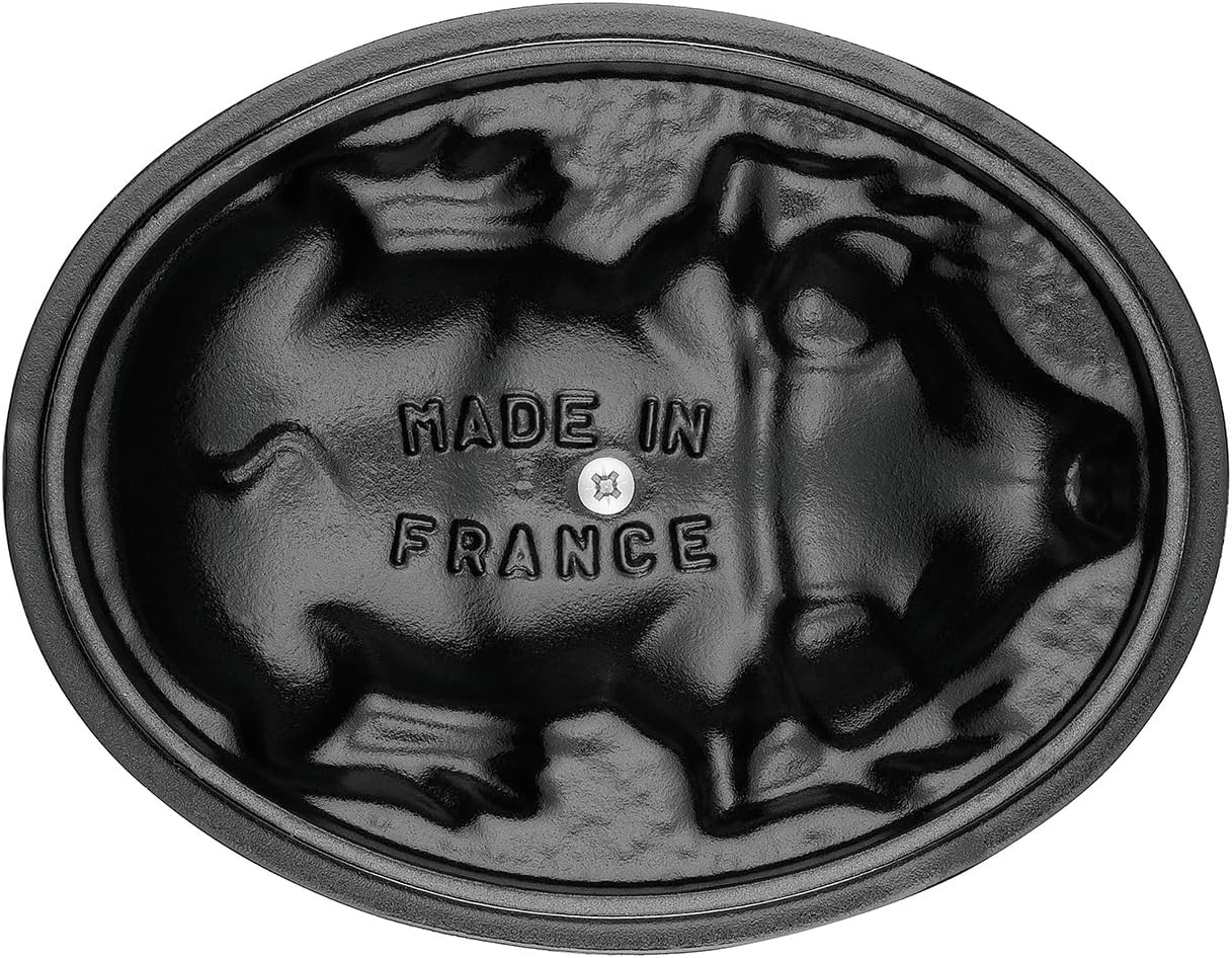 Staub Cast Iron 1-qt Pig Cocotte - Graphite Grey, Made in France