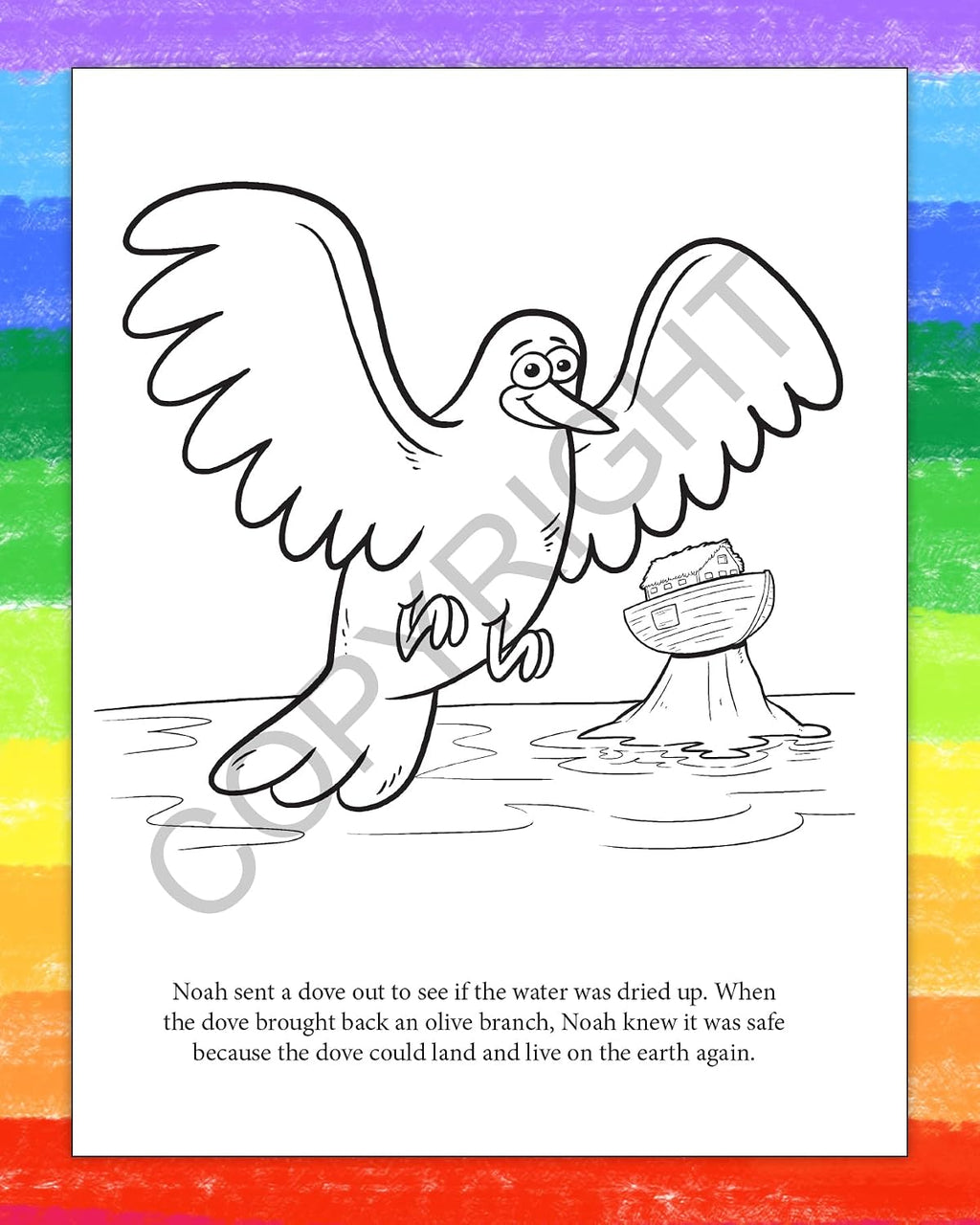ZOCO – Noah's Ark – Custom Coloring Books for Kids (250 Bulk Pack, with Crayons) – Christian Religious Activity Books for Sunday School, VBS, CCD, Church Crafts and Events