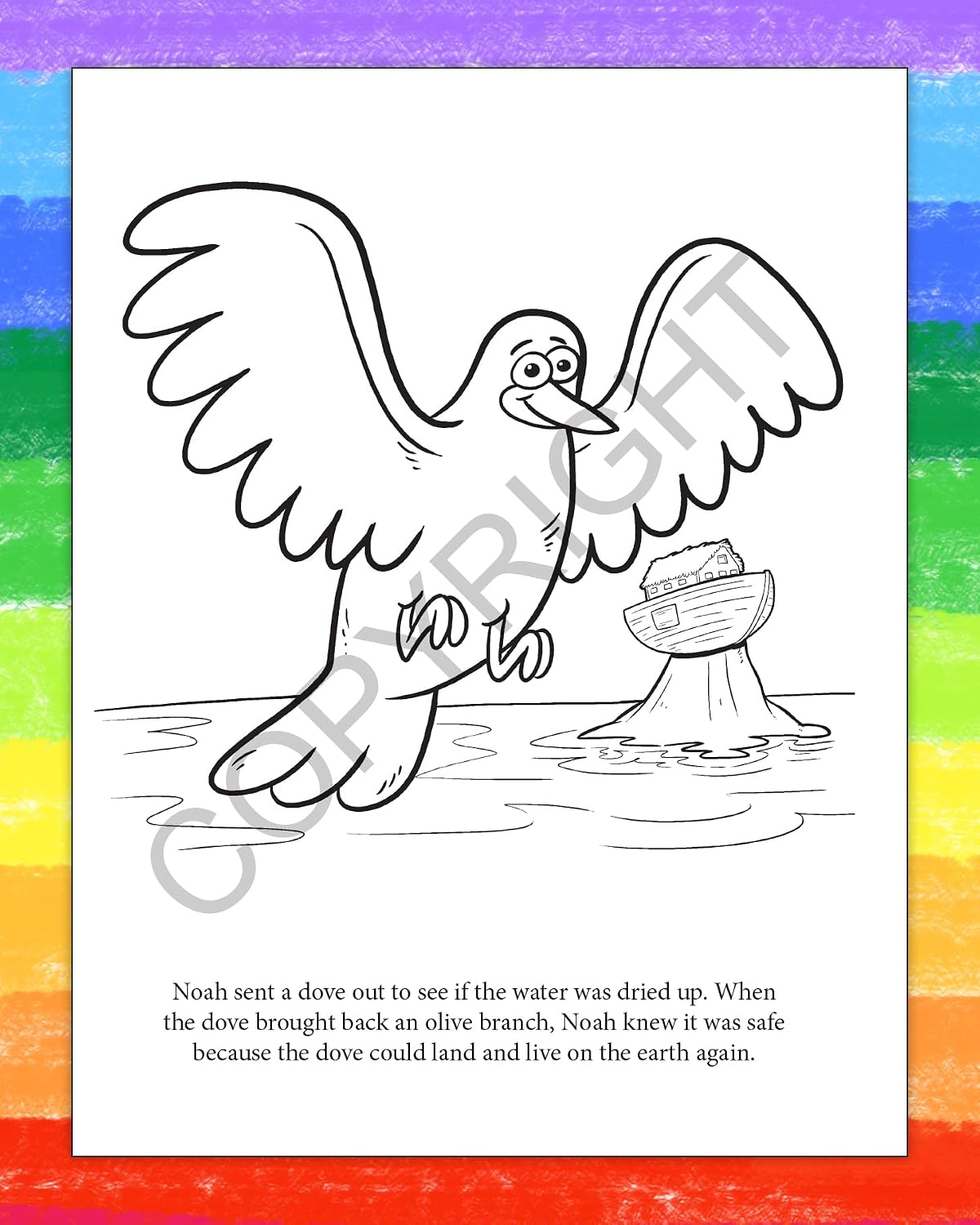 ZOCO – Noah's Ark – Custom Coloring Books for Kids (250 Bulk Pack, Without Crayons) – Christian Religious Activity Books for Sunday School, VBS, CCD, Church Crafts and Events