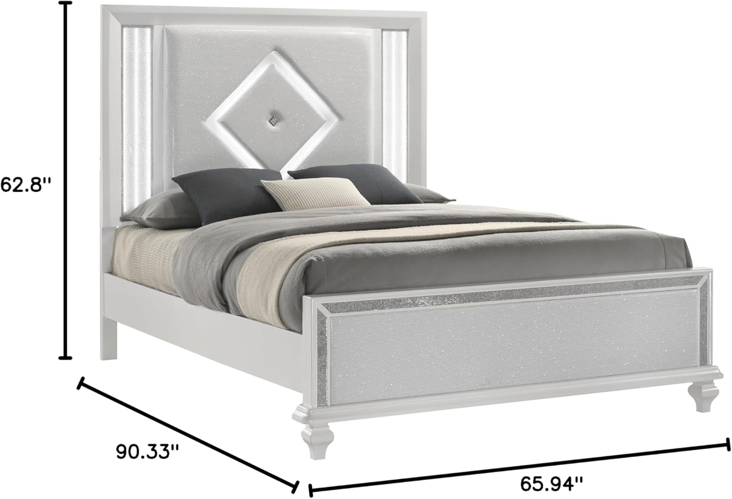 New Classic Furniture Stardust Wood Queen Bed, White