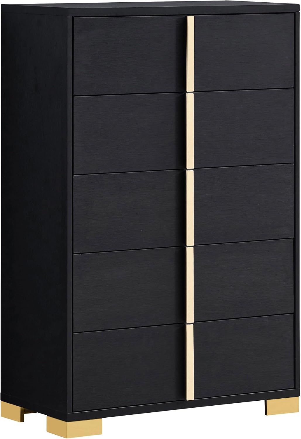 Coaster Home Furnishings Marceline Contemporary 5-Piece Bedroom Set Queen Size LED Panel Bed Frame 51-inch Headboard Black 222831Q-S5