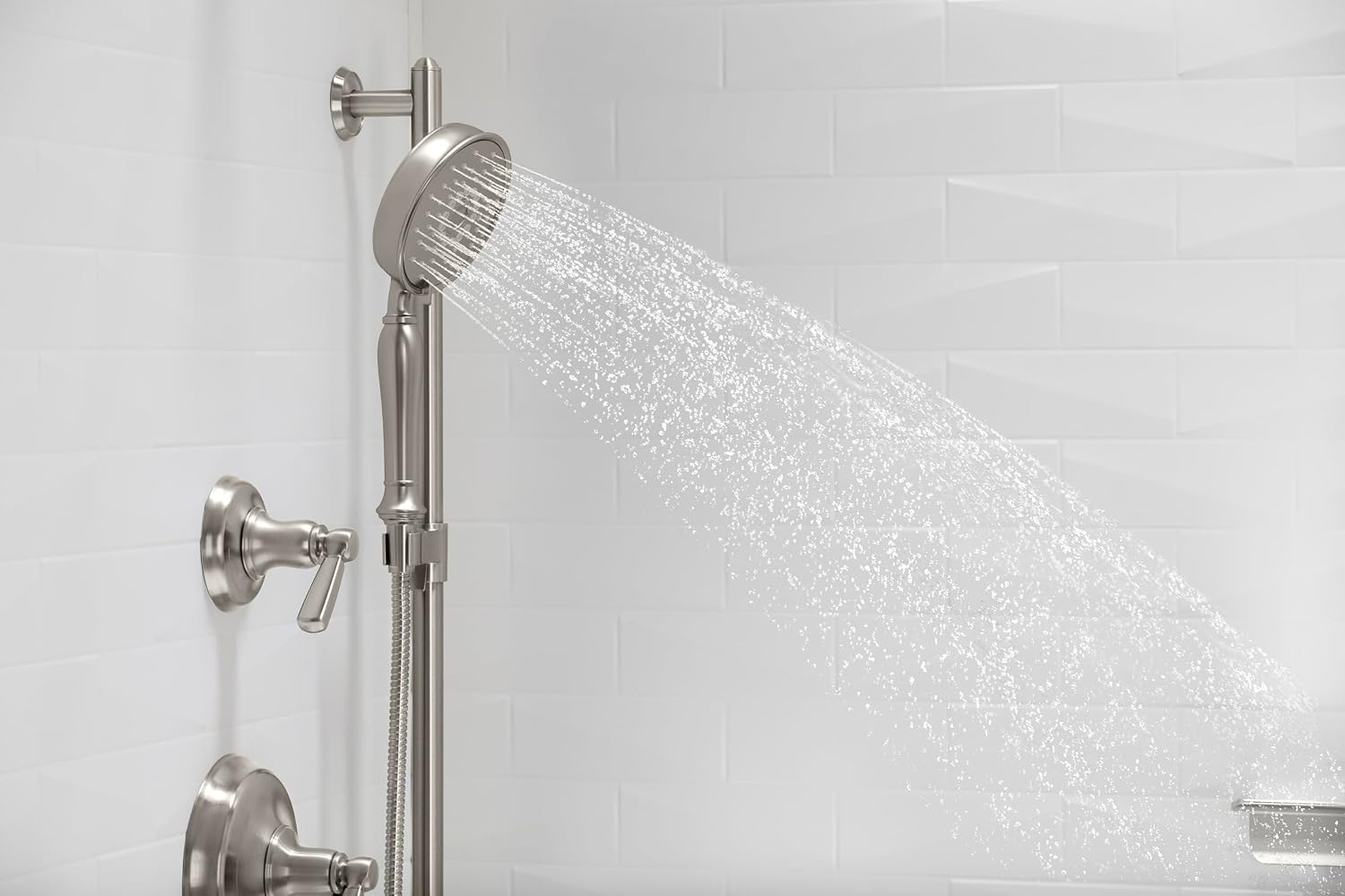 KOHLER 22166-RGD Purist Four-Function Handshower, Handheld Showerhead with 3 Spray Settings, 2.5 GPM, Vibrant Rose Gold