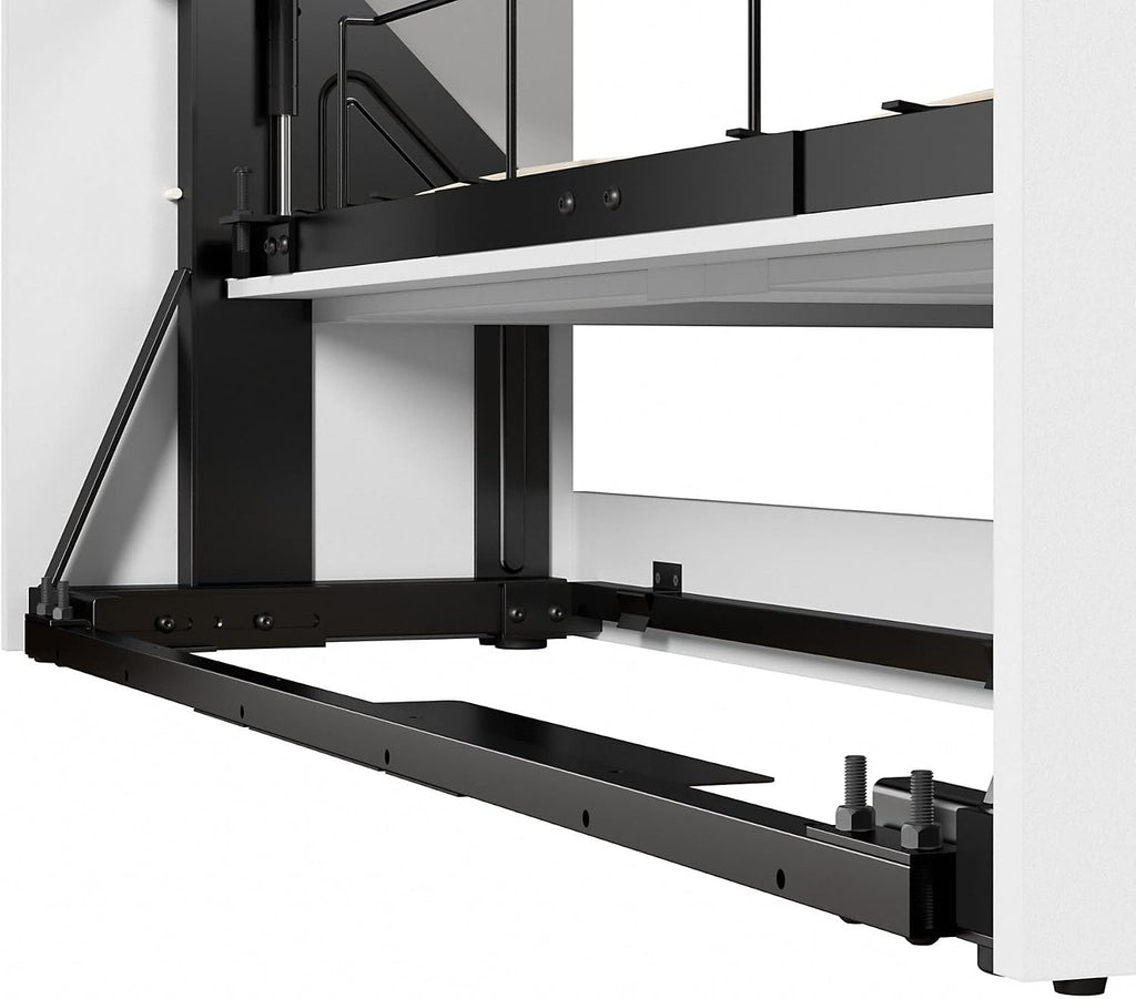 Bestar Pur Full Murphy Bed and 2 Shelving Units with Drawers, 109-inch Space-Saving Sleeping Arrangement in White