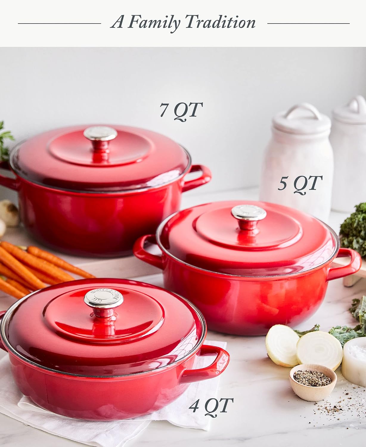 Merten & Storck German Enameled Iron, Round 4QT Casserole Braiser with Lid, Foundry Red