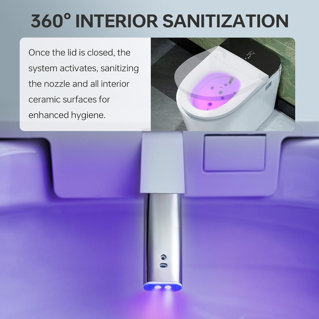 WOODBRIDGE Bidet Smart Toilet with Ultra-quiet&Quick Flush,1000g MaP Flush Score,Foam Shield,ADA Comfort Height,Auto Open/Close,Blackout Flush,Ambient Light,Heated Seat with Fragrance System,GT076