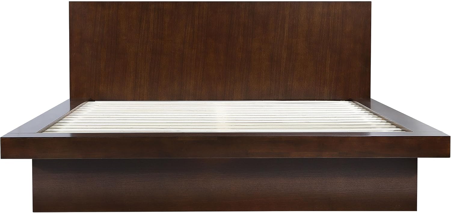 Coaster Home Furnishings - Jessica - Wood - Eastern King Platform Bed with Touch LED Light Switch, Panel Headboard, and Layered Base - Bedroom - Cappuccino - 200711KE | Touch LED Light Sw