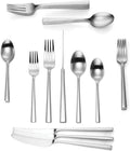 Kate Spade New York Malmo Satin 20-Piece Flatware Set, 4.75 LB, Metallic