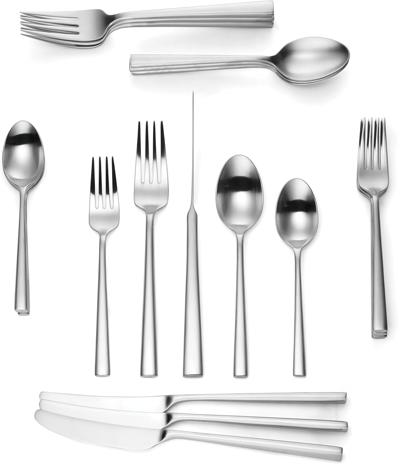 Kate Spade New York Malmo Satin 20-Piece Flatware Set, 4.75 LB, Metallic