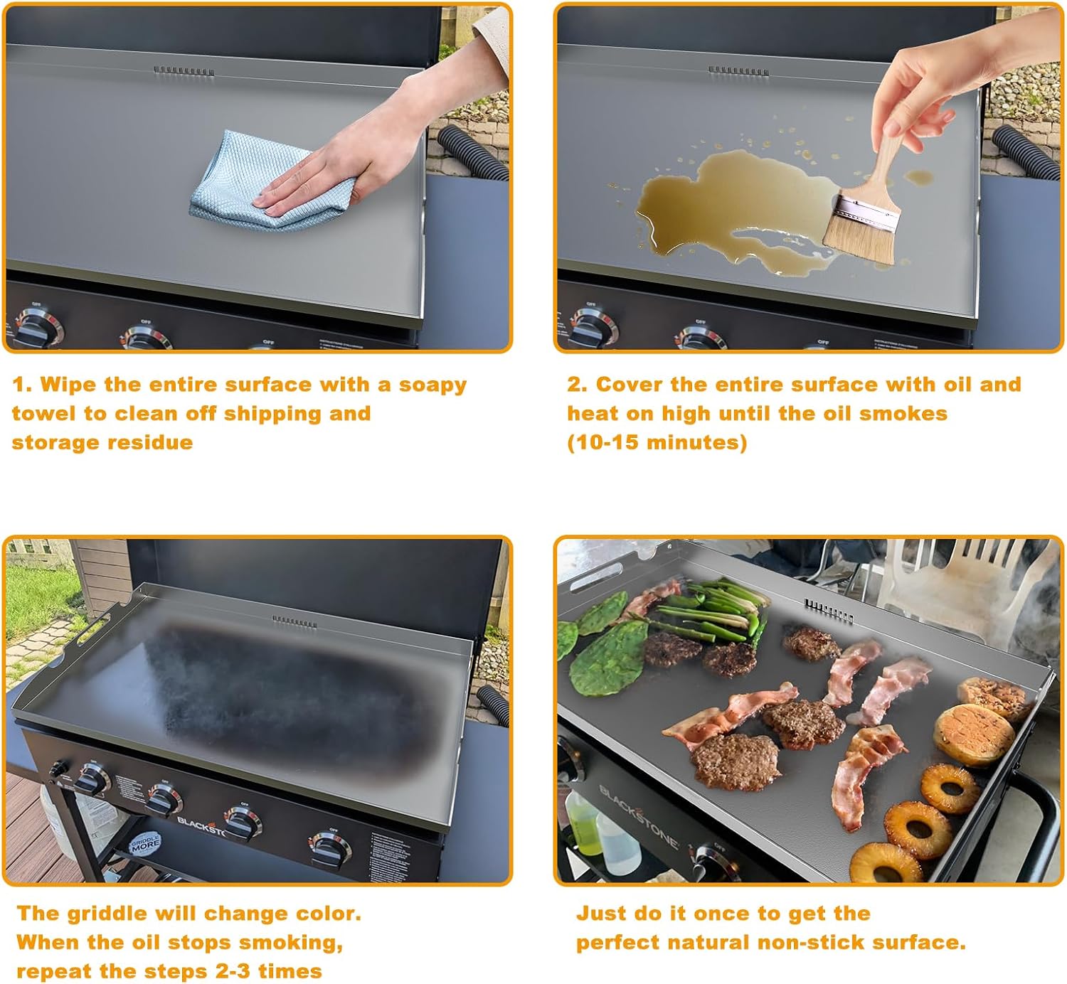 Upgrade Flat Top Griddle Insert for Blackstone 36 Inch Tabletop Griddle Powder Coated Steel Grill Cooking Plate Replacement Parts w/Rear Grease System for 1565 1554 1560 1803 1818 1820 1825 1836 1841