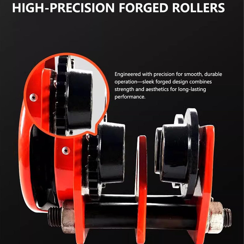 Push Beam Hand Truck, Chain-Driven Steel Manual Hand Truck, 1-3 Ton Capacity (2200-6600 Lbs), Adjustable Flange Width, Suitable For Straight And Curved I-Beams(3ton/6600lbs)