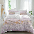 Summer Marine Life Duvet Cover Set Queen Size 4 Pieces Ocean Starfish Conch Shell Beach Pink Wood Grain Bedding Set with Zipper Closure, 1 Comforter Cover 92x106 Inches 1 Flat Sheet & 2 Pillow Cases