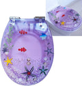 WEITONG Resin Toilet Seat, Round, Purple, Slow Close, Easy to Install & Clean