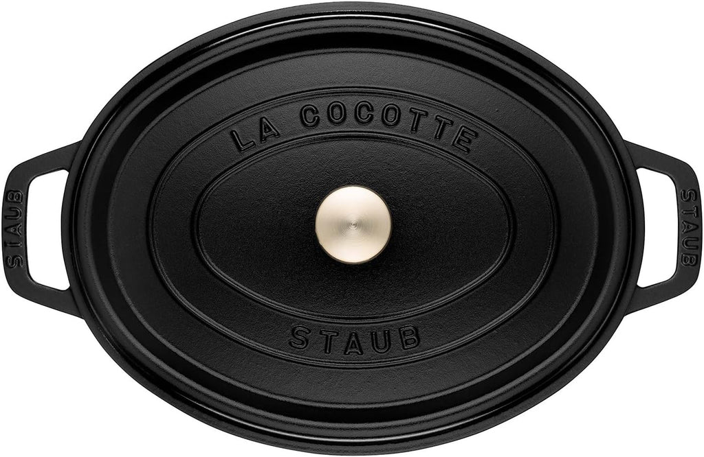 Staub Cast Iron 1-qt Oval Cocotte - Matte Black