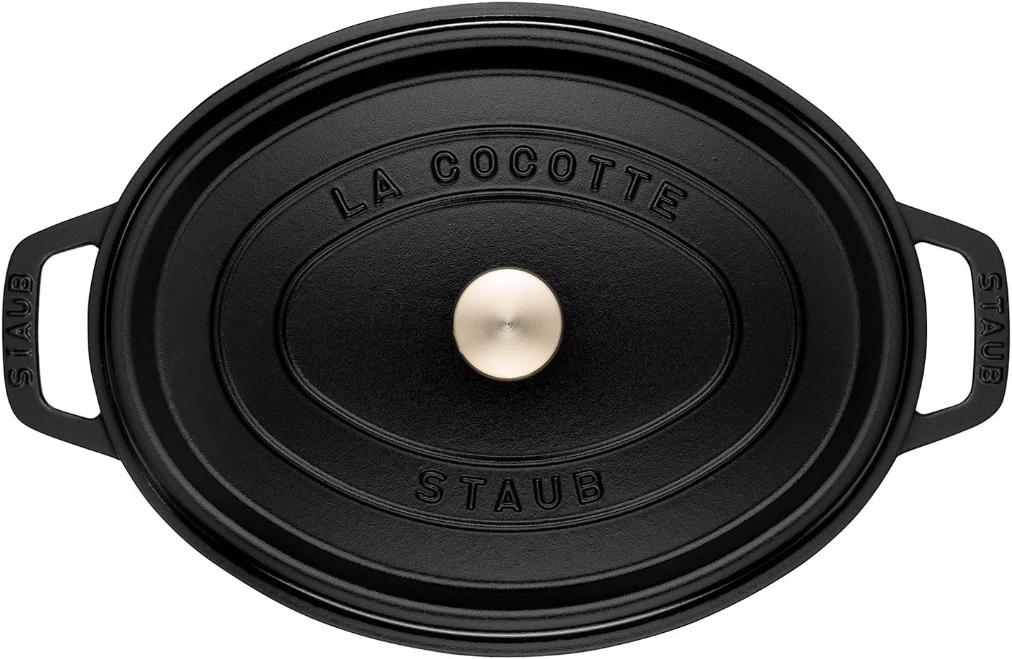 Staub Cast Iron 1-qt Oval Cocotte - Matte Black