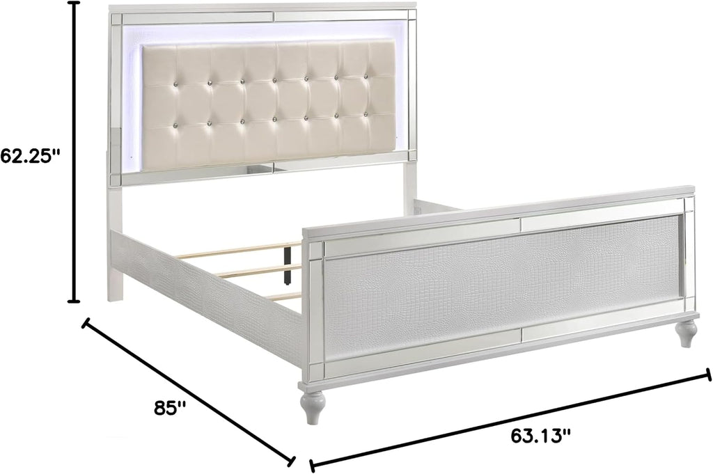 New Classic Furniture Valentino Wood Queen Bed, White