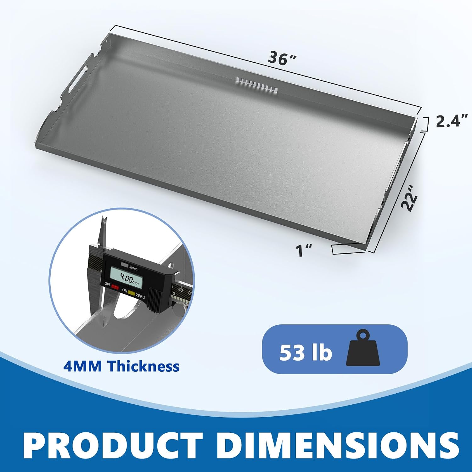 SafBbcue Upgrade 36' Griddle Replacement Top for Blackstone 36 inch 4 Burner Grill 1565 1841 2149 1560 1836 1984 Replacement Parts, 36 inch Flat Top Griddle with Handy Handle, Heavy Carbon Steel