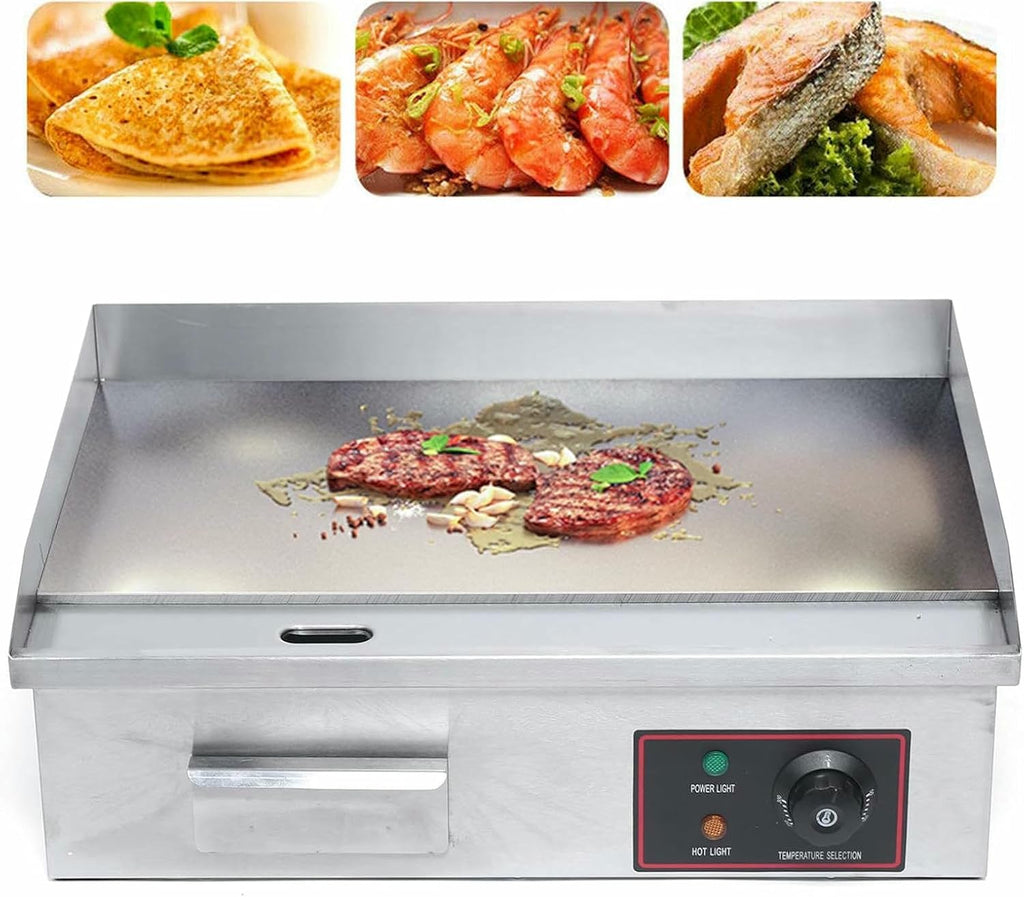 3000W Commercial Electric Griddle, Flat Top Grill-Stainless Steel Electric Griddles with Adjustable Temperature Control 122℉-572℉ for Kitchen, Restaurant,