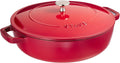 Staub Braiser 40506-544 Saute Pan, Cherry, 10.2 inches (26 cm), Large, Both Handed, Cast Enameled Pot, Sukiyaki, Induction Compatible