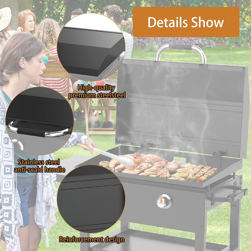 Universal Hinged Lid with Handle for Blackstone and Other 28 Inch Griddles, Griddle Accessories Hard Cover Hood for Blackstone 28 Inch Griddle 1517, 1853, 1885, 1839, 1856, 1924, 1983, 2094 and Other