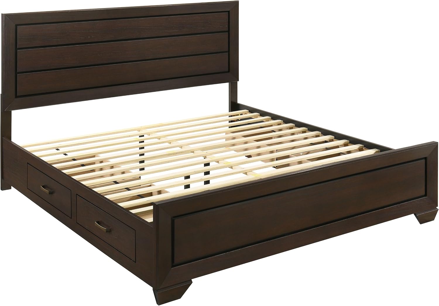 Coaster Home Furnishings Kauffman Transitional 5-Piece Bedroom Set Eastern King Size Storage Panel Bed Frame 54-inch Headboard Dark Cocoa 204390KE-S5