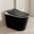 Smart Toilet with Heated Seat & Auto Flush - Bidet, Warm Air Dryer, Night Light, Auto Open/Close Lid, Soft Close Matte Black and White .(Elongated)