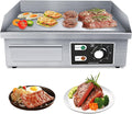 Electric Griddle Cooktop, Electric Countertop Griddle Commercial Flat Top Grill Griddle, Steel Cooking Plate BBQ Plate Grill for Home or Restaurant Use, 50-300℃,220V