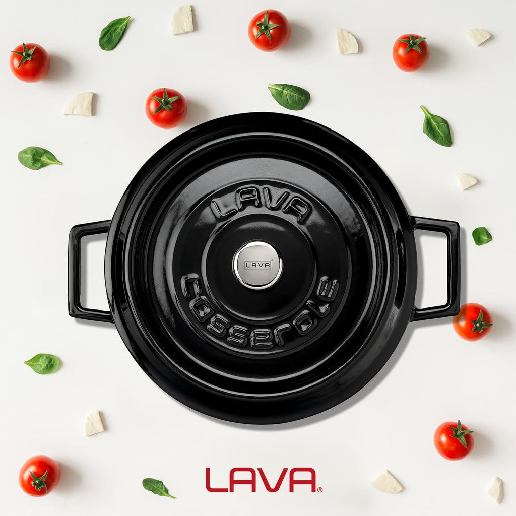 Lava Signature Enameled Cast-Iron Multi-Purpose Braiser Oven - 2-1/2 Quart, Obsidian Black