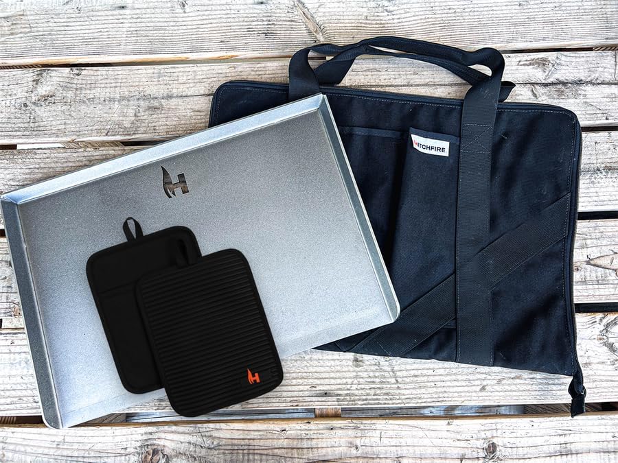 HitchFire Thick Steel Flat Top Griddle with Optional Carrying Case - Griddle + Carrying Case