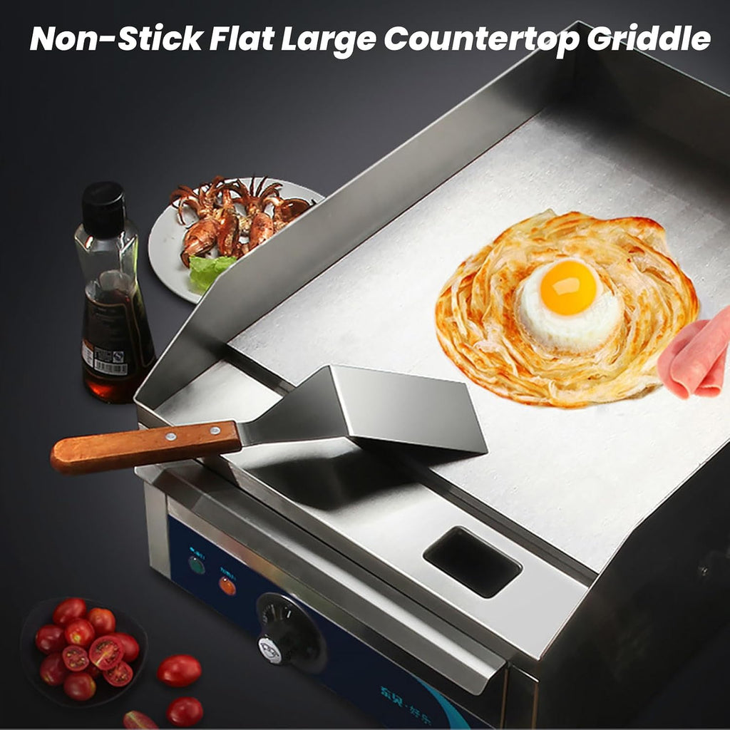 Commercial Electric Griddle, 14' 2200W Commercial Electric Countertop Non-Stick Flat Top Grill with Adjustable Temperature Control